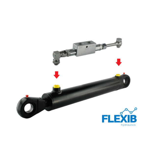 Hüdrosilinder 910mm: 630mm CJ2F-63/36/630, Koos turvaklapiga Hüdrosilindrid 63/36 Hüdrosilindrid