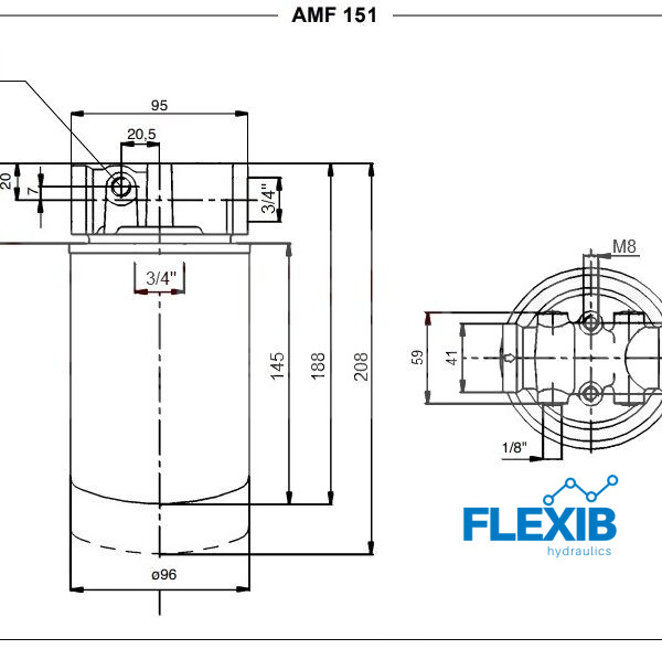 Hüdrauliline filter tagasivoolul 301 CV AMF 1BB606 AHC Universaalsed hüdraulikafiltrid Hüdraulikafiltrid